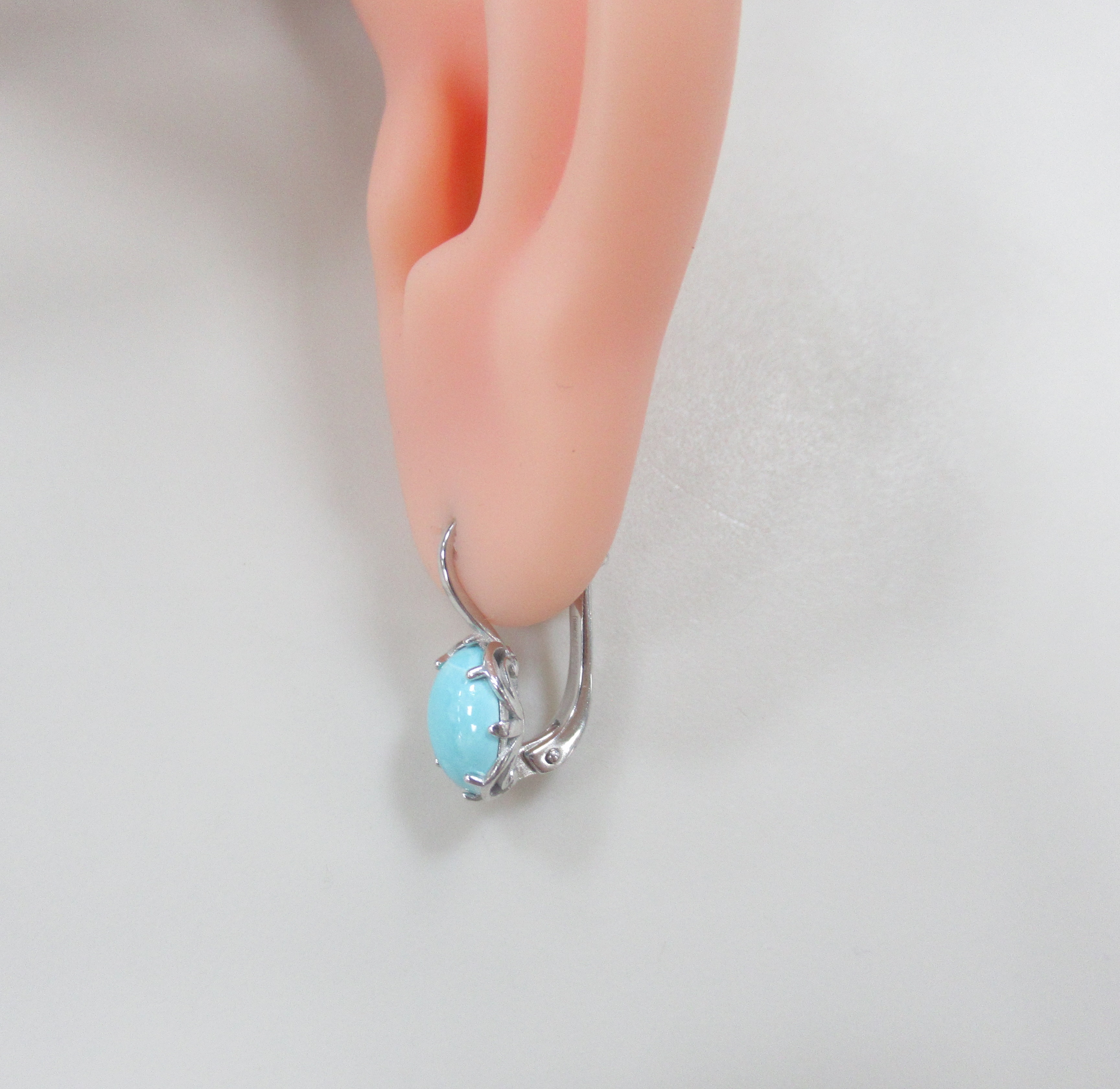 Серебряные серьги с бирюзой